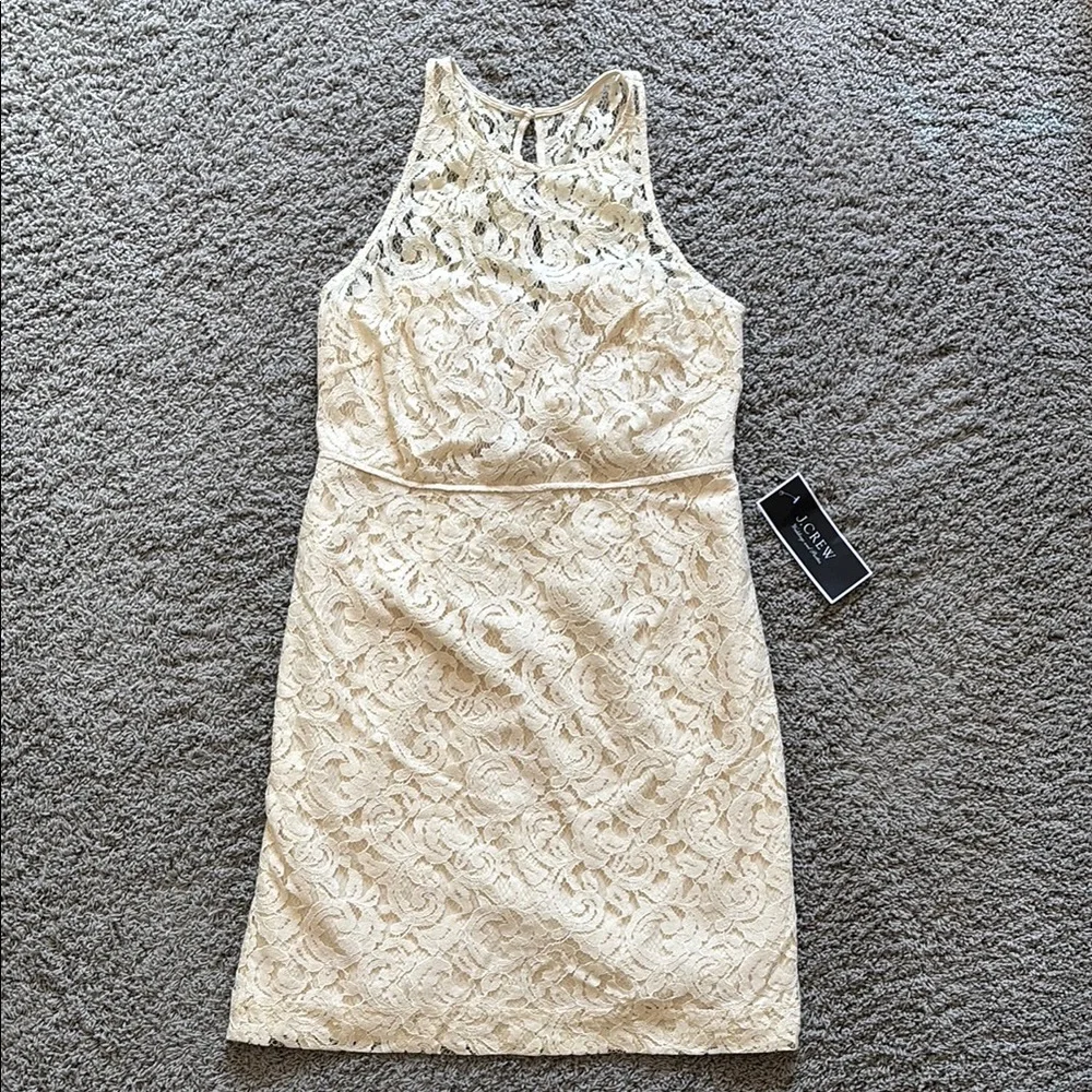J Crew Lace Cream Dress